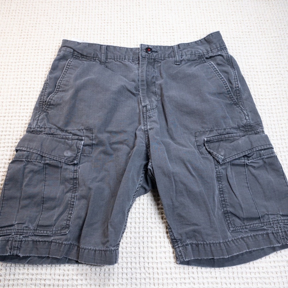 Levis Mens Cargo Shorts Gray Ripstop Utility Pockets Casual Outdoor Size 30